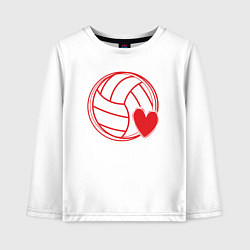 Лонгслив хлопковый детский Volley love, цвет: белый