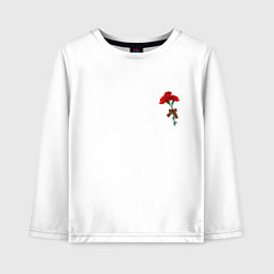 Лонгслив хлопковый детский Гвоздики и георгиевская лента, цвет: белый