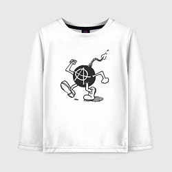 Лонгслив хлопковый детский Bomb anarchy, цвет: белый