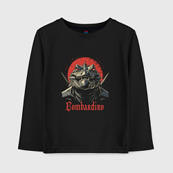 Лонгслив хлопковый детский Бомбардиро крокодило опасный, цвет: черный