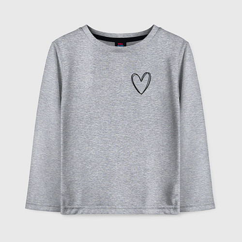 Детский лонгслив Сердечко лайнарт минимализм / Меланж – фото 1