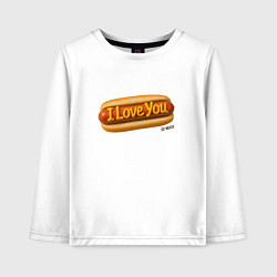 Детский лонгслив Hot dog I love you