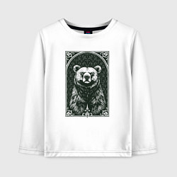Лонгслив хлопковый детский Мишка с паттерном, цвет: белый