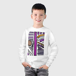 Лонгслив хлопковый детский Фиолетовая композиция, цвет: белый — фото 2