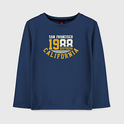 Лонгслив хлопковый детский Сан-Франциско Калифорния, цвет: тёмно-синий