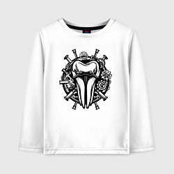 Лонгслив хлопковый детский Зуб в механике, цвет: белый