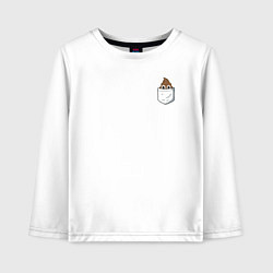 Лонгслив хлопковый детский Карманная какашка, цвет: белый