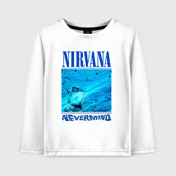 Лонгслив хлопковый детский Nirvana nevermaind woter, цвет: белый