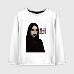 Лонгслив хлопковый детский Билли Айлиш готический стиль, цвет: белый