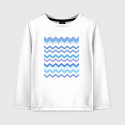 Лонгслив хлопковый детский Зигзаги - волны, цвет: белый