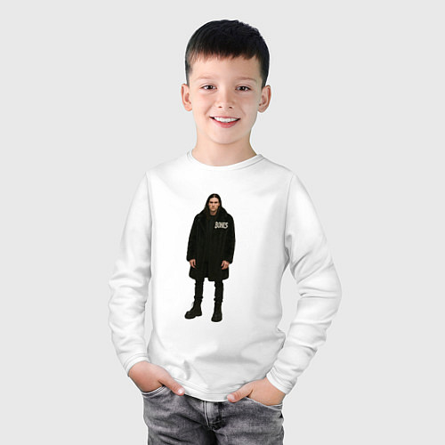 Детский лонгслив Bones во весь рост / Белый – фото 3