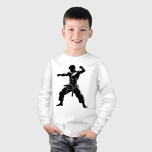 Детский лонгслив Джиу-джитсу боец / Белый – фото 3