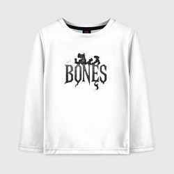 Лонгслив хлопковый детский Bones лого из дыма, цвет: белый