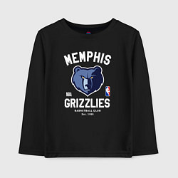 Лонгслив хлопковый детский Memphis Grizzlies - NBA team, цвет: черный