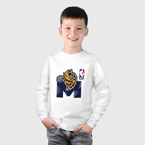 Детский лонгслив Гриззлис баскетбол / Белый – фото 3