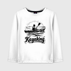 Лонгслив хлопковый детский Каякинг на рассвете, цвет: белый