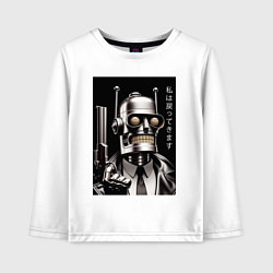 Лонгслив хлопковый детский Bender-Schwartz Ill be back meme, цвет: белый