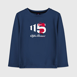 Лонгслив хлопковый детский 115 years of Alfa Romeo, цвет: тёмно-синий
