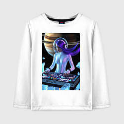 Лонгслив хлопковый детский Девушка космо DJ, цвет: белый
