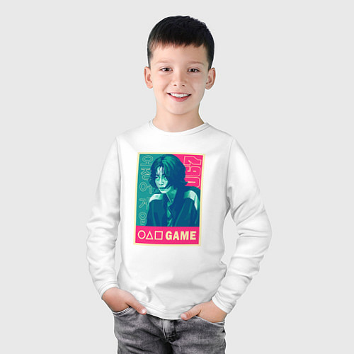 Детский лонгслив Squid game 067 / Белый – фото 3