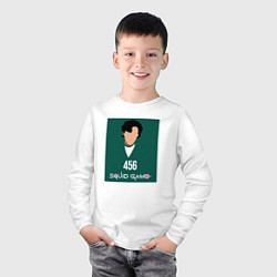 Лонгслив хлопковый детский Squid game 456, цвет: белый — фото 2