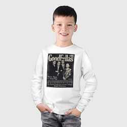 Лонгслив хлопковый детский Славные парни постер, цвет: белый — фото 2