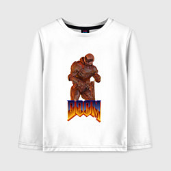 Лонгслив хлопковый детский Doom солдат, цвет: белый