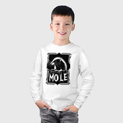 Лонгслив хлопковый детский Крот в рамке, цвет: белый — фото 2