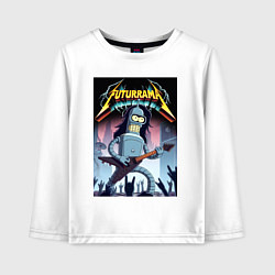 Детский лонгслив Рок гитарист Бендер из группы Футурама