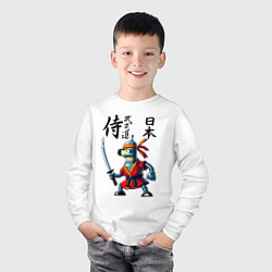 Лонгслив хлопковый детский Bender bending robot with katana - samurai, цвет: белый — фото 2