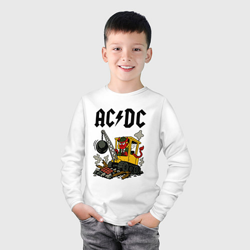 Детский лонгслив ACDC Ballbreaker World Tour / Белый – фото 3