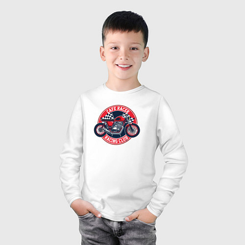 Детский лонгслив Cafe racer / Белый – фото 3