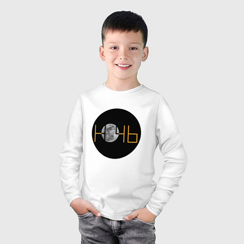 Детский лонгслив Ночь и луна в ар деко стиле / Белый – фото 3