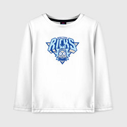 Лонгслив хлопковый детский New York Ricks, цвет: белый
