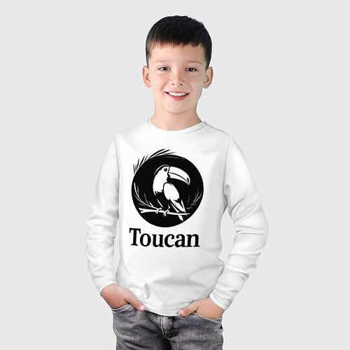 Детский лонгслив Тукан в круге / Белый – фото 3