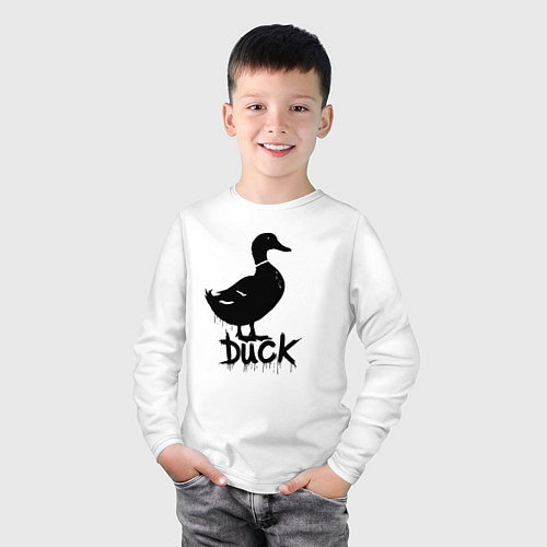 Детский лонгслив Граффити утка / Белый – фото 3