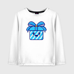 Лонгслив хлопковый детский Весёлый подарочек, цвет: белый