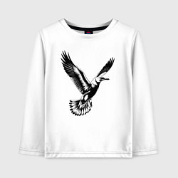 Лонгслив хлопковый детский Полет чайки, цвет: белый
