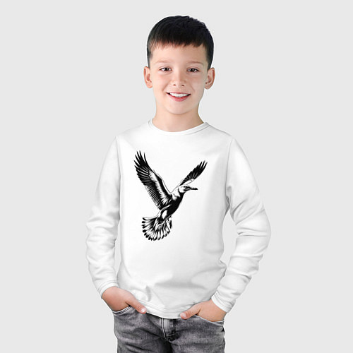 Детский лонгслив Полет чайки / Белый – фото 3