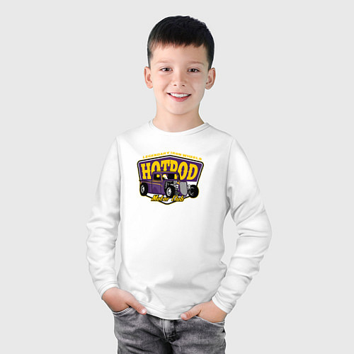 Детский лонгслив Хот-род / Белый – фото 3