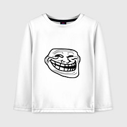 Лонгслив хлопковый детский Тролфейс хит 2025, цвет: белый