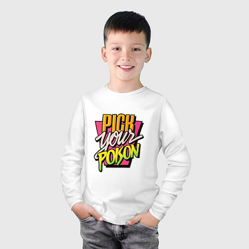 Детский лонгслив Pick your poison / Белый – фото 3