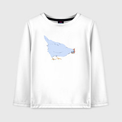 Лонгслив хлопковый детский Курочка голубая, цвет: белый