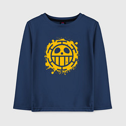 Лонгслив хлопковый детский Пираты сердца - веселый роджер, цвет: тёмно-синий