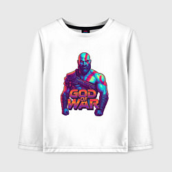 Лонгслив хлопковый детский God of war Кратос, цвет: белый