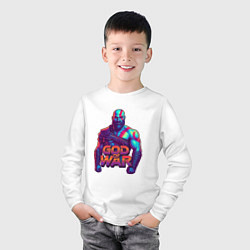Лонгслив хлопковый детский God of war Кратос, цвет: белый — фото 2