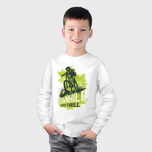 Детский лонгслив Даунхилл / Белый – фото 3