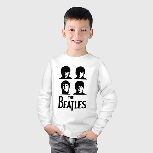 Детский лонгслив Beatles исполнители / Белый – фото 3
