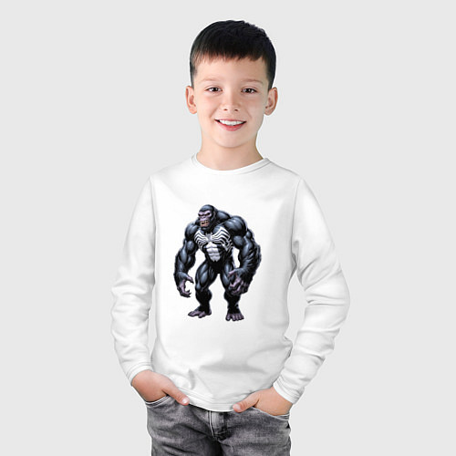 Детский лонгслив Гибрид Venom и гориллы / Белый – фото 3