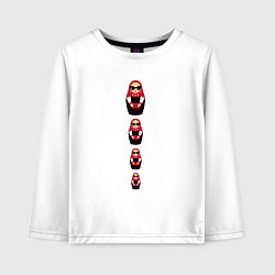 Лонгслив хлопковый детский Matryoshka dolls, цвет: белый